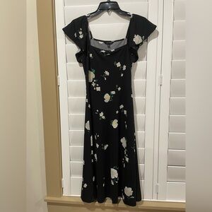 Banana Republic Black Floral Maxi Dress